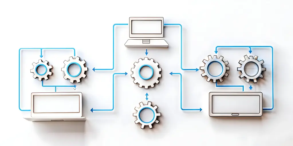 Visualization of an automated workflow process from request to completion