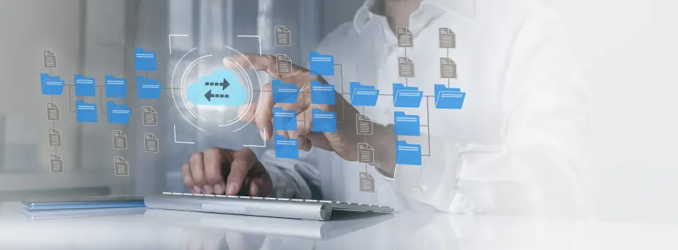 Diagram of automated document workflow with intelligent routing